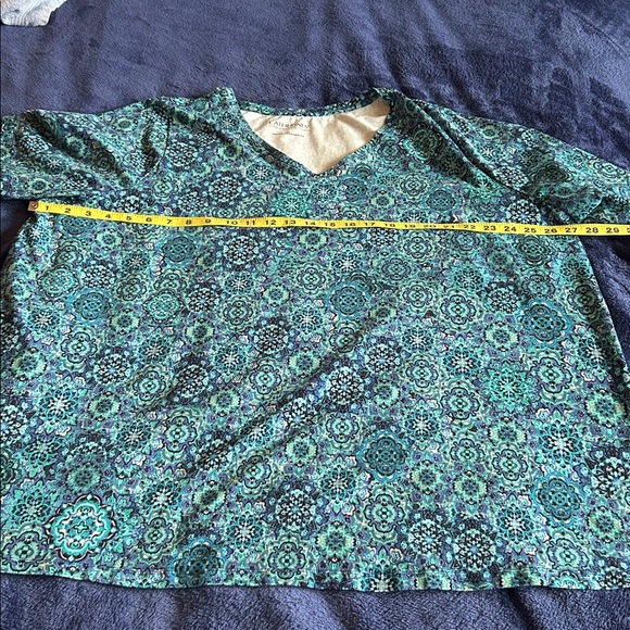 Catherines Navy and Teal Top 2x - Picture 6 of 7